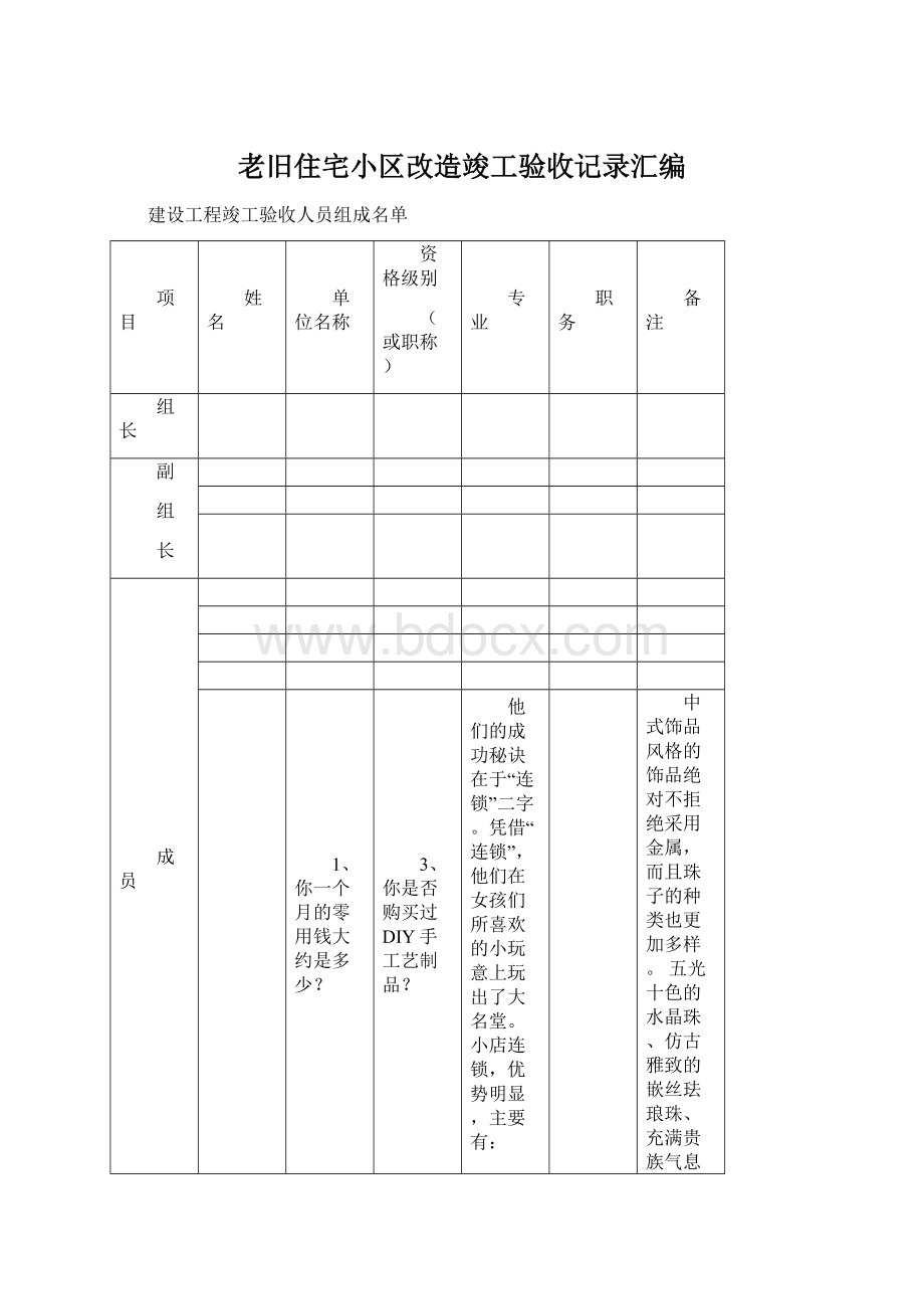 老旧住宅小区改造竣工验收记录汇编.docx_第1页