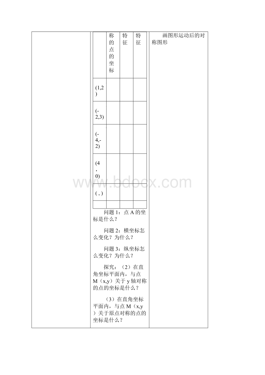 沪教版上海数学七年级第二学期152 直角坐标平面内点的运动教案文档格式.docx_第2页