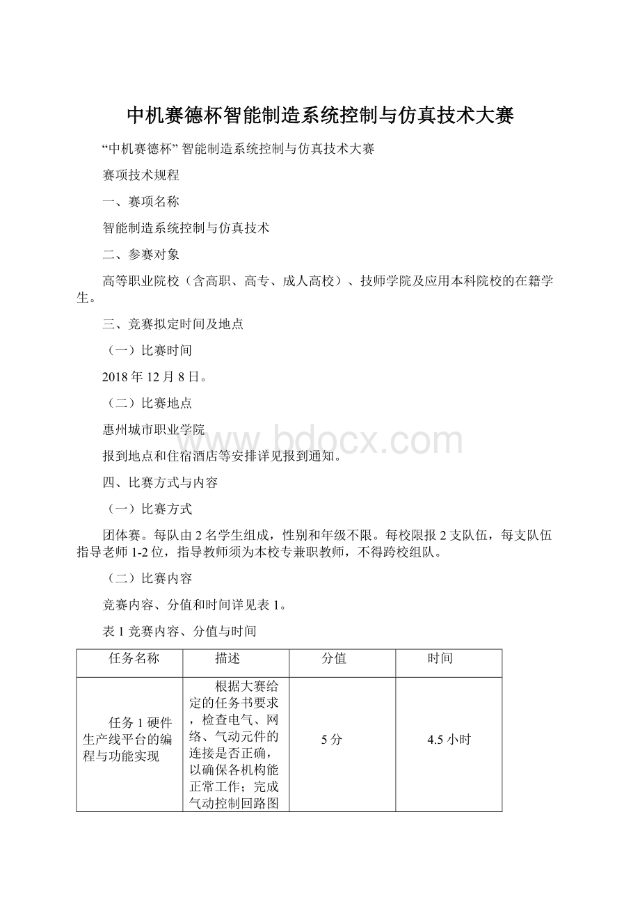 中机赛德杯智能制造系统控制与仿真技术大赛Word文件下载.docx_第1页