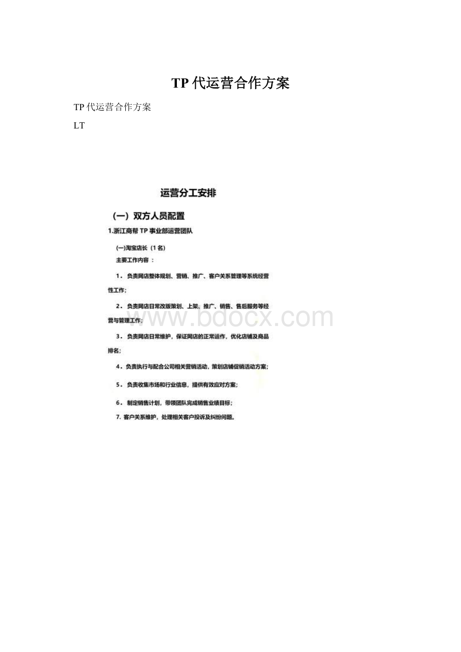 TP代运营合作方案Word文档格式.docx