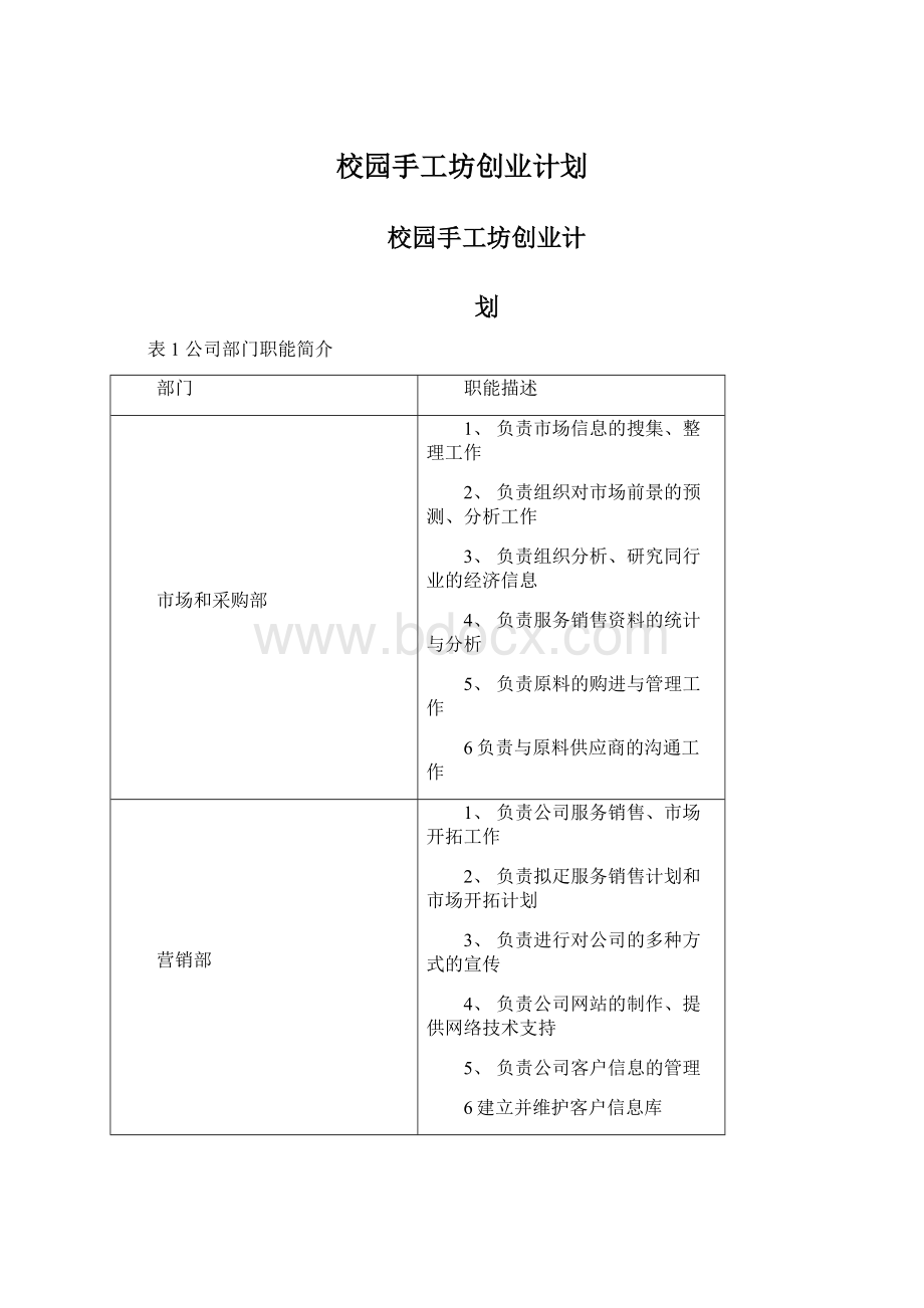 校园手工坊创业计划.docx_第1页