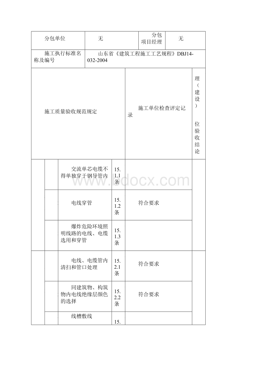 鲁DQ050电线电缆穿管和线槽敷设检验批质量验收记录表.docx_第3页