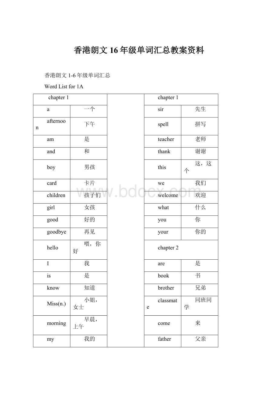 香港朗文16年级单词汇总教案资料.docx