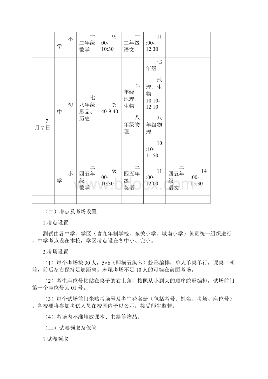 最新学业水平测试安排文档格式.docx_第2页