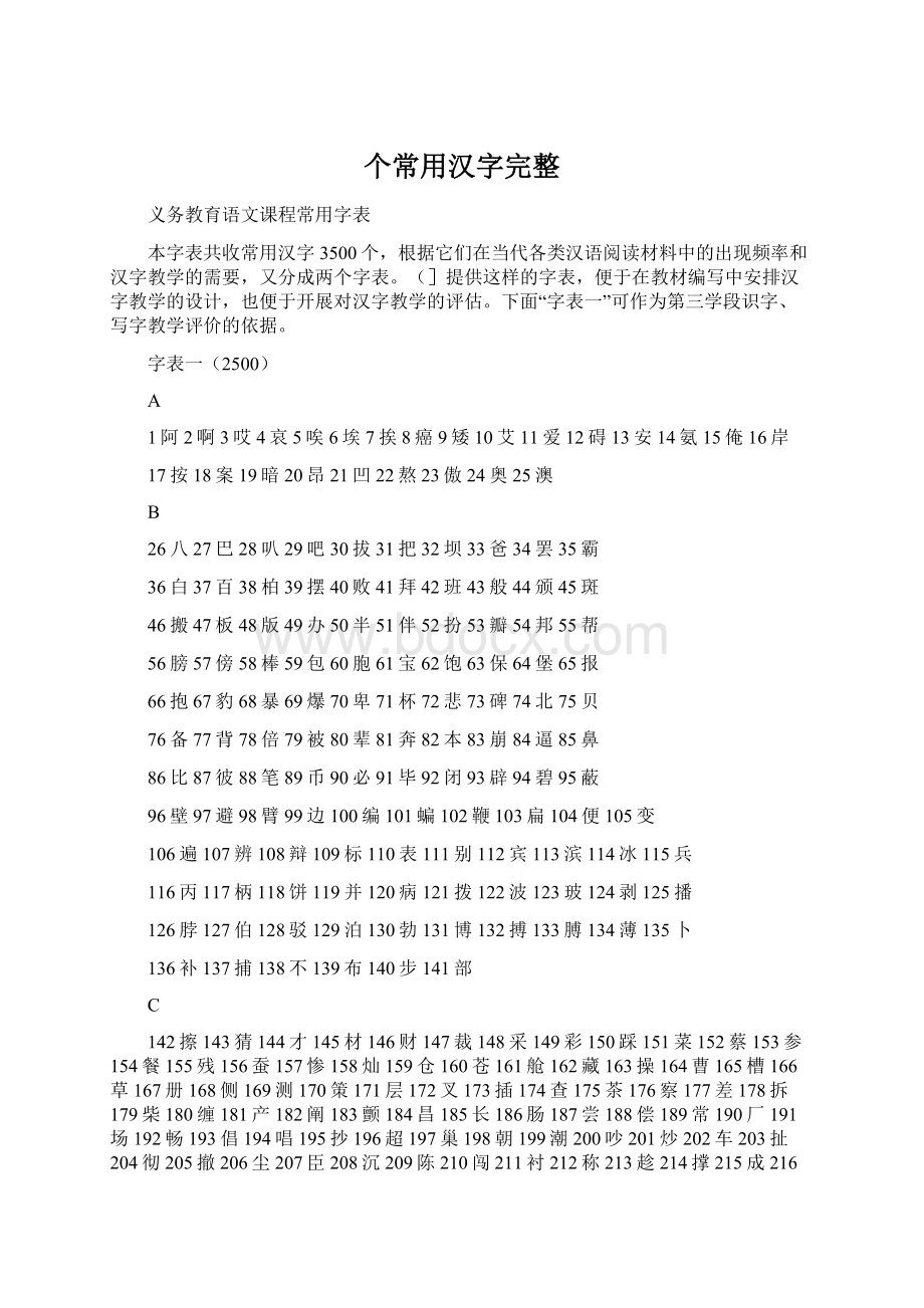 个常用汉字完整Word格式.docx_第1页