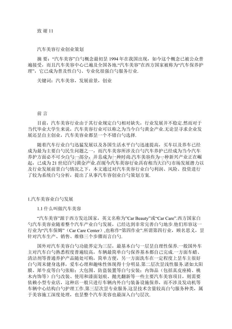 汽车美容行业投资经营项目商业计划书.docx_第2页