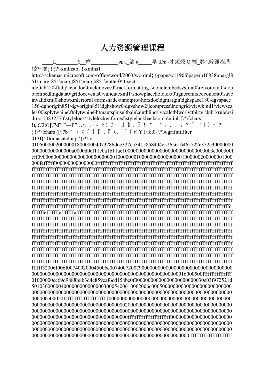 人力资源管理课程.docx