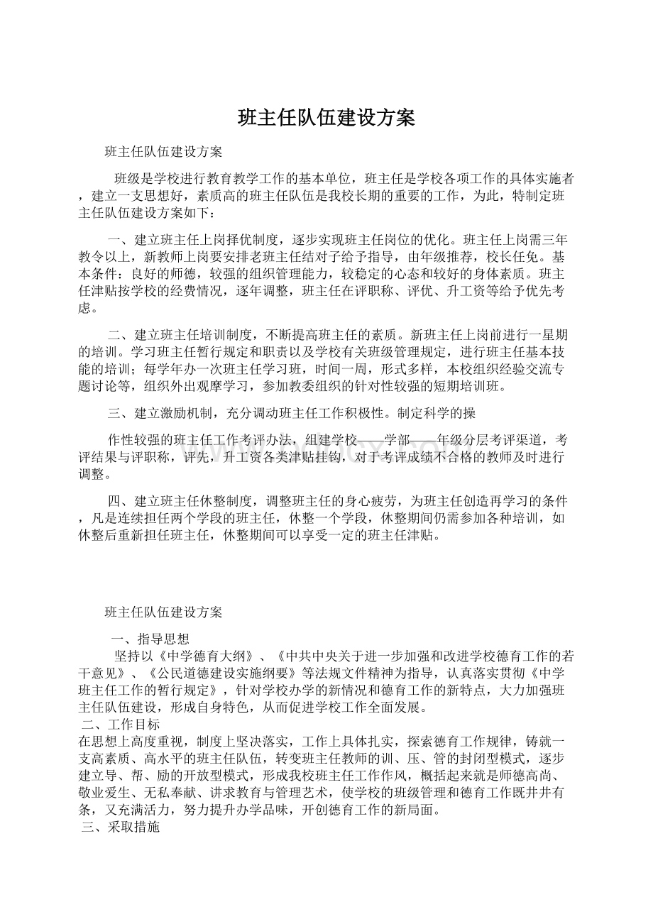 班主任队伍建设方案.docx