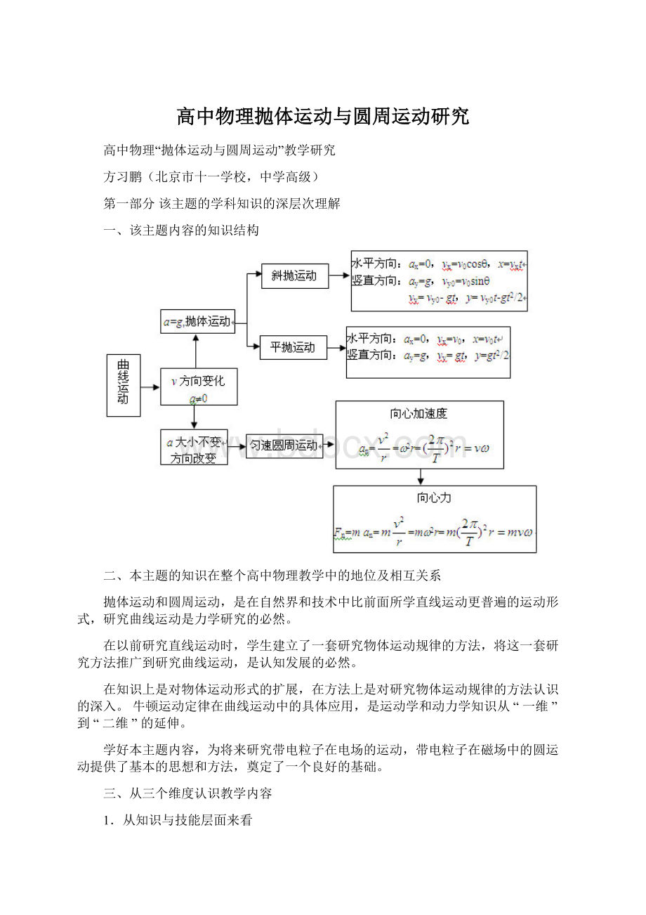 高中物理抛体运动与圆周运动研究.docx