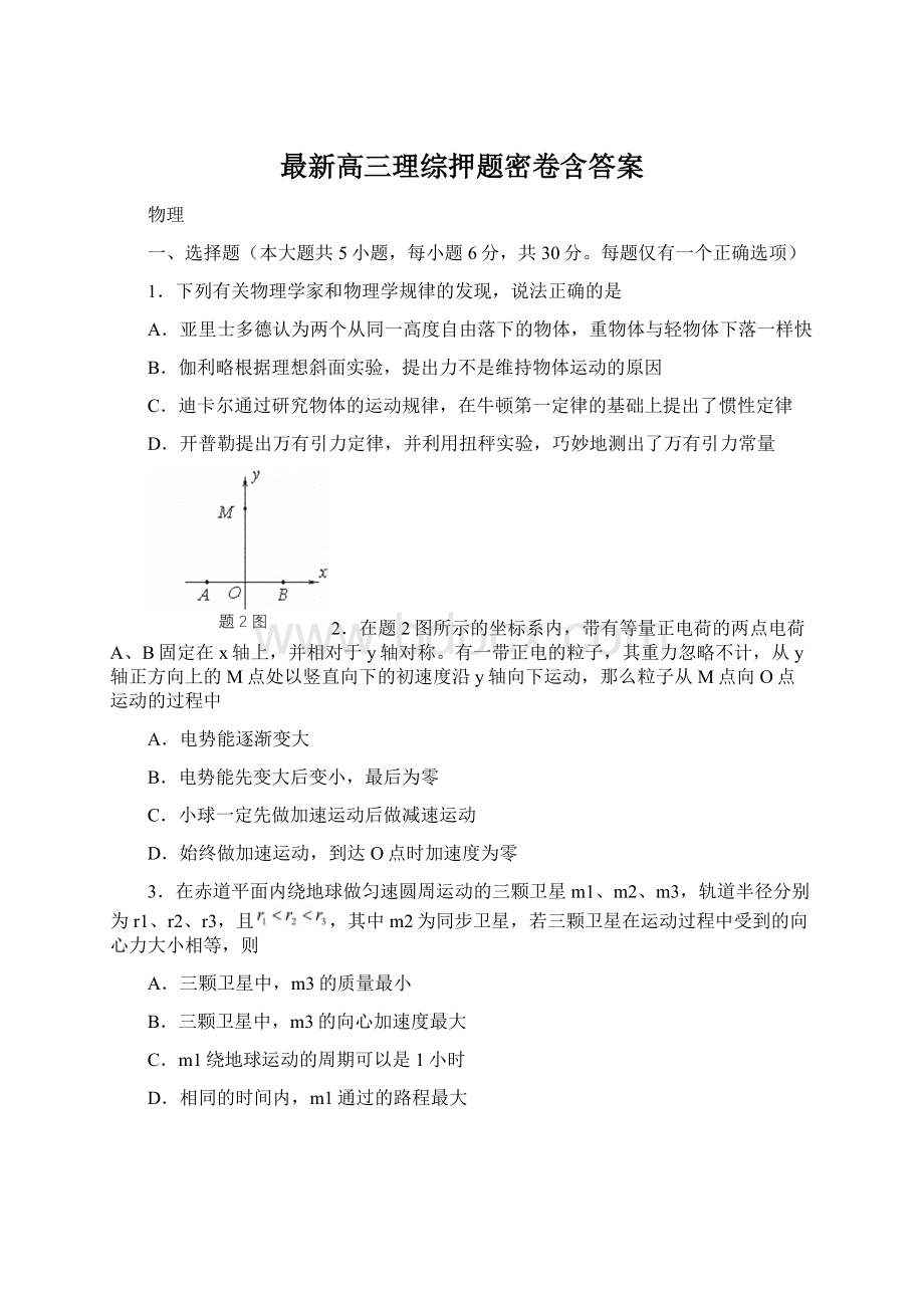 最新高三理综押题密卷含答案.docx_第1页