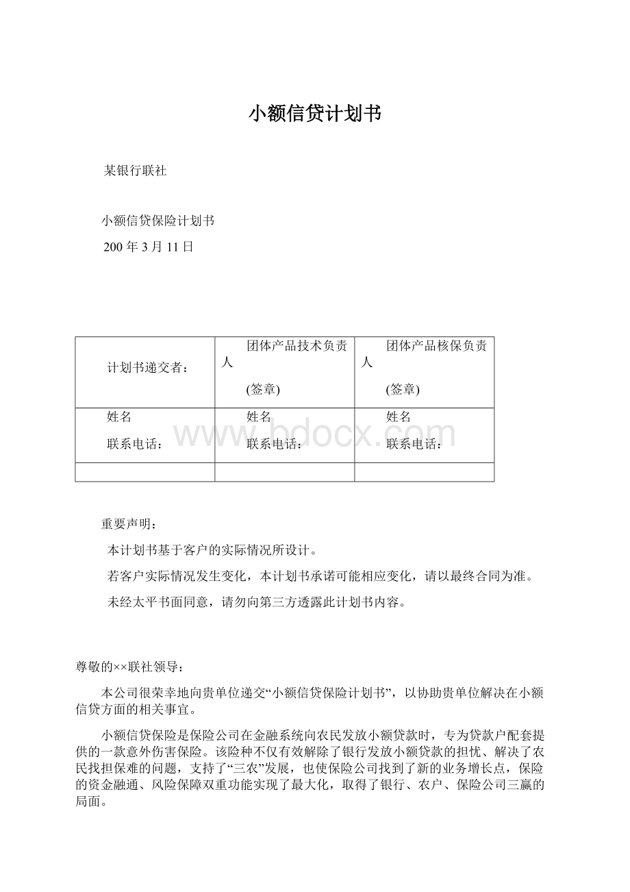 小额信贷计划书.docx