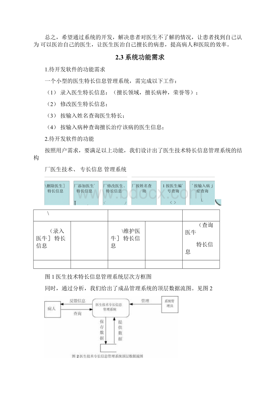 医生诊疗信息管理子系统实现医生技术专长信息管理Word文档下载推荐.docx_第3页