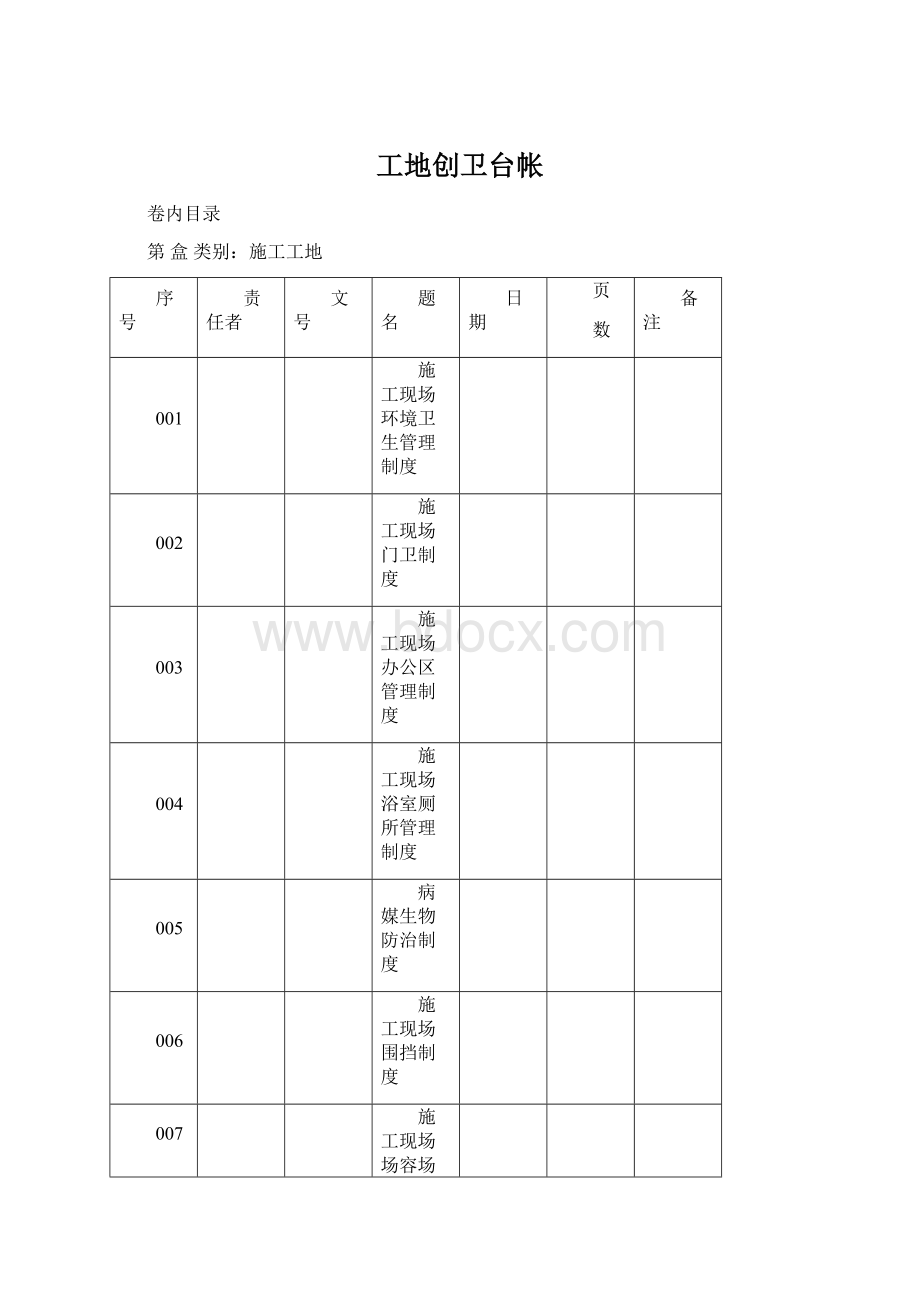 工地创卫台帐.docx_第1页