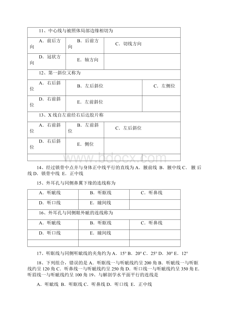 11影技医学影像基础概论题库可编辑修改word版.docx_第2页