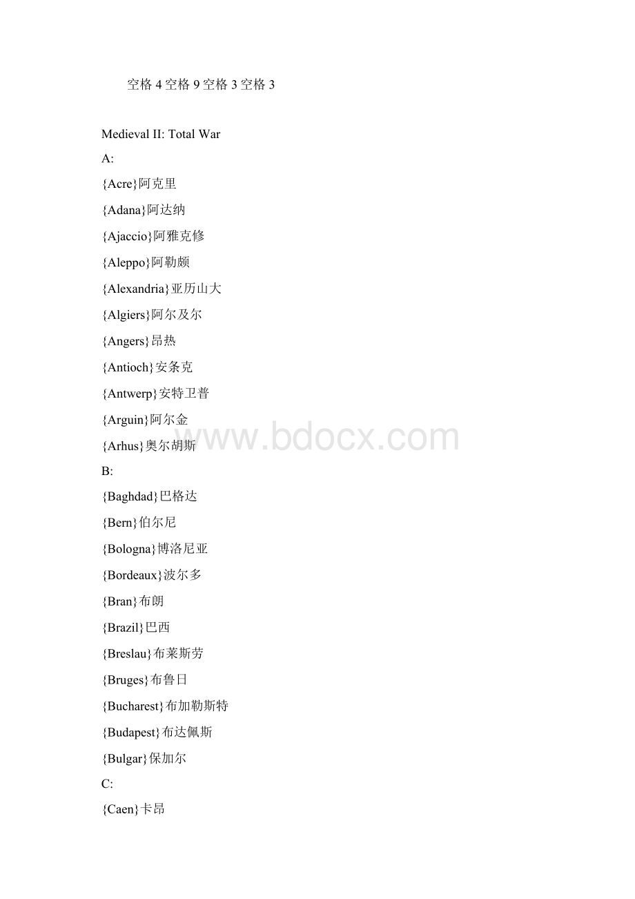 中世纪2全面战争城市名称对照实用秘籍代码Word格式文档下载.docx_第2页