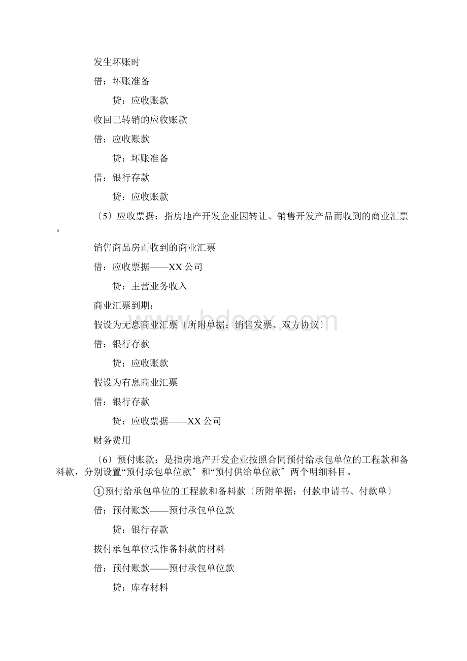 房地产企业会计分录Word文档格式.docx_第2页