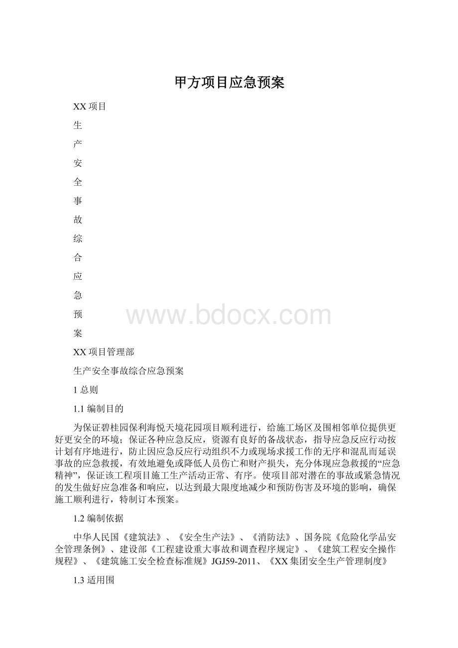 甲方项目应急预案.docx_第1页