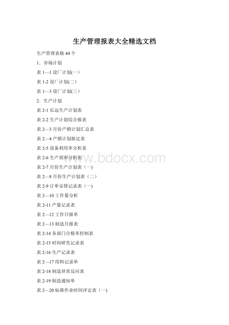 生产管理报表大全精选文档Word下载.docx