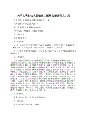 关于文明礼仪从我做起主题班会精选范文3篇Word文件下载.docx