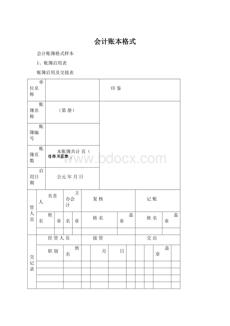 会计账本格式文档格式.docx_第1页