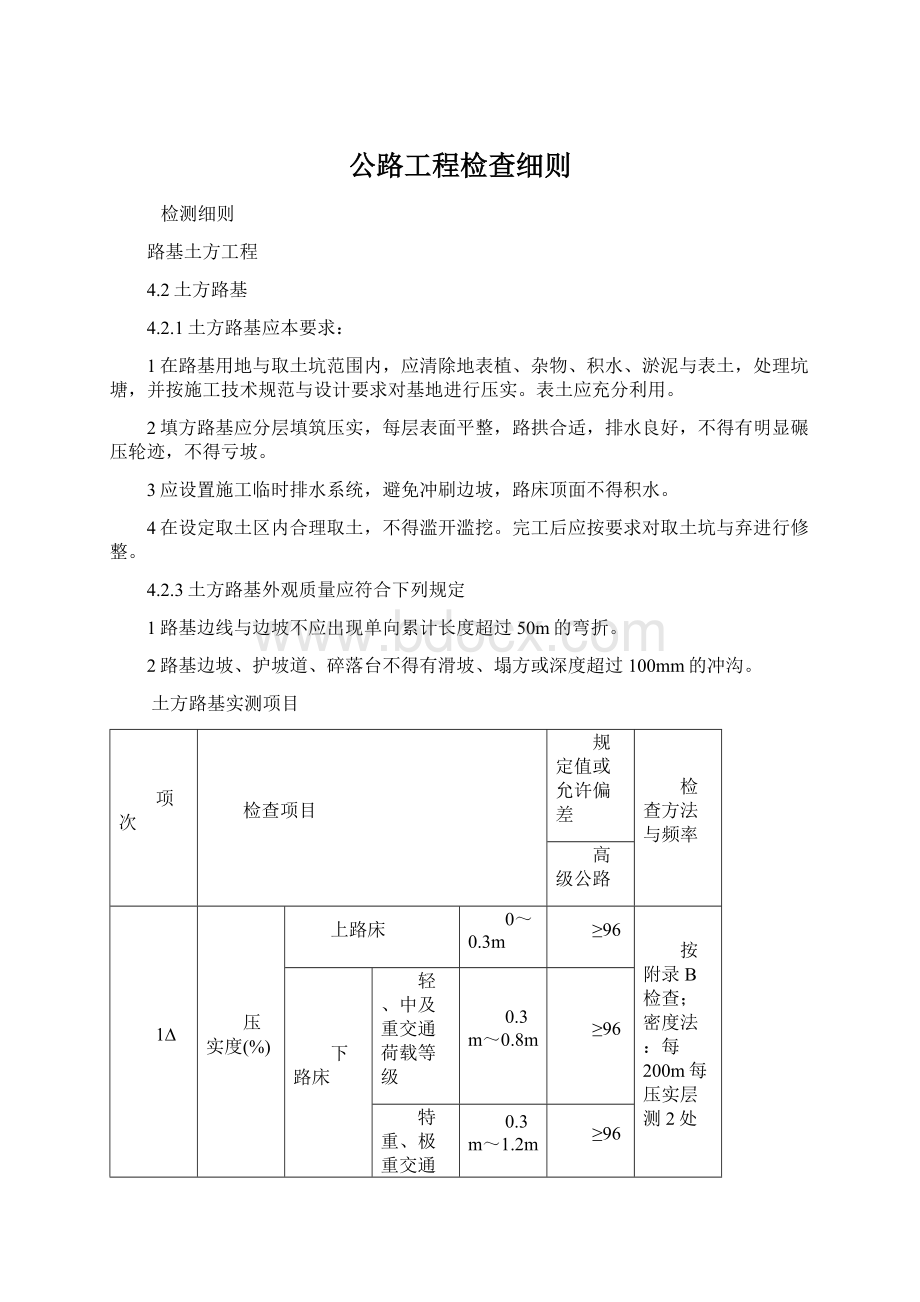 公路工程检查细则.docx_第1页