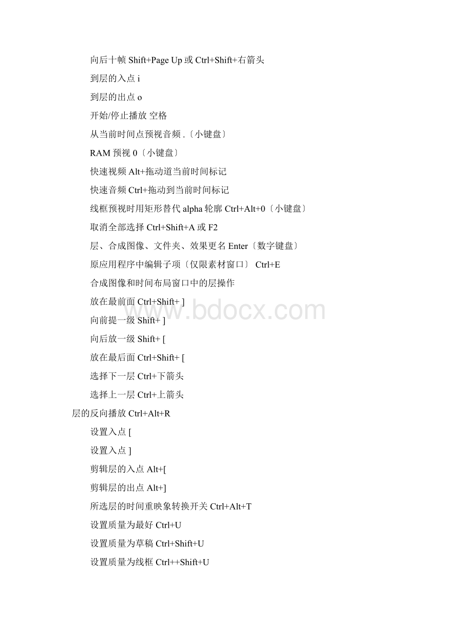 AE常用快捷键大全Word格式文档下载.docx_第3页