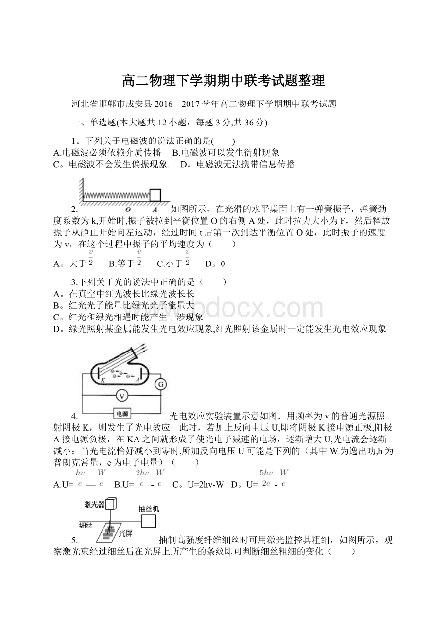 高二物理下学期期中联考试题整理Word下载.docx