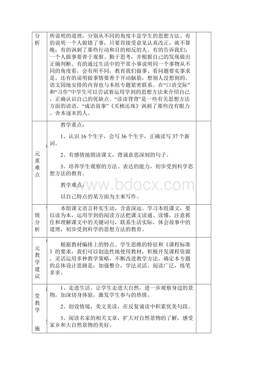 人教版小学三年级语文下册第三单元集体备课活动记录.docx_第2页