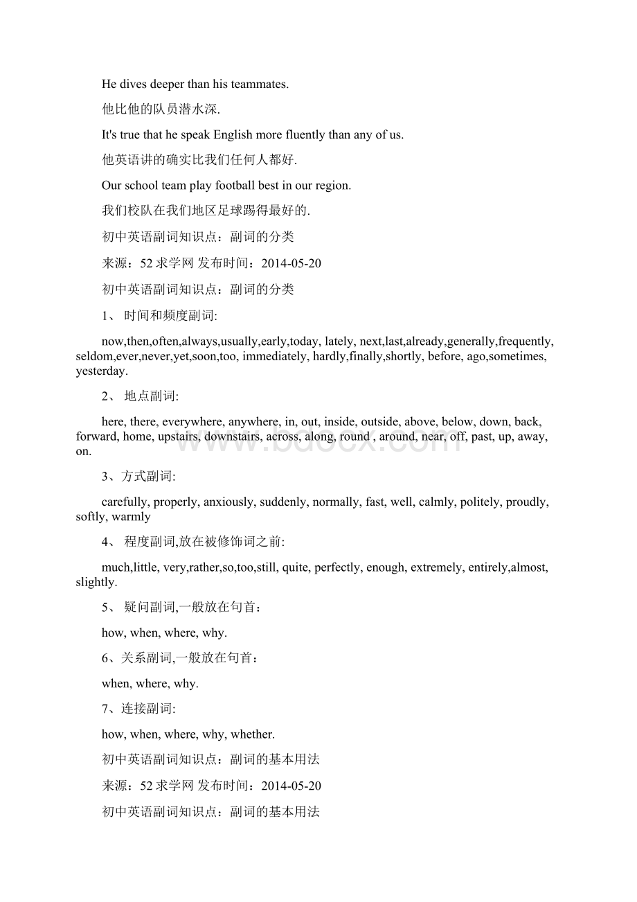 最新初中英语副词知识点及练习Word文档下载推荐.docx_第2页