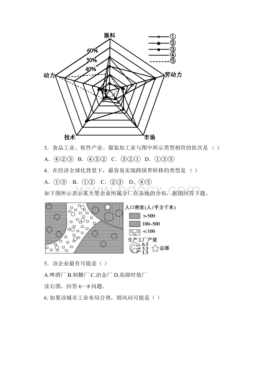 工业地域的形成测试题Word文档格式.docx_第2页