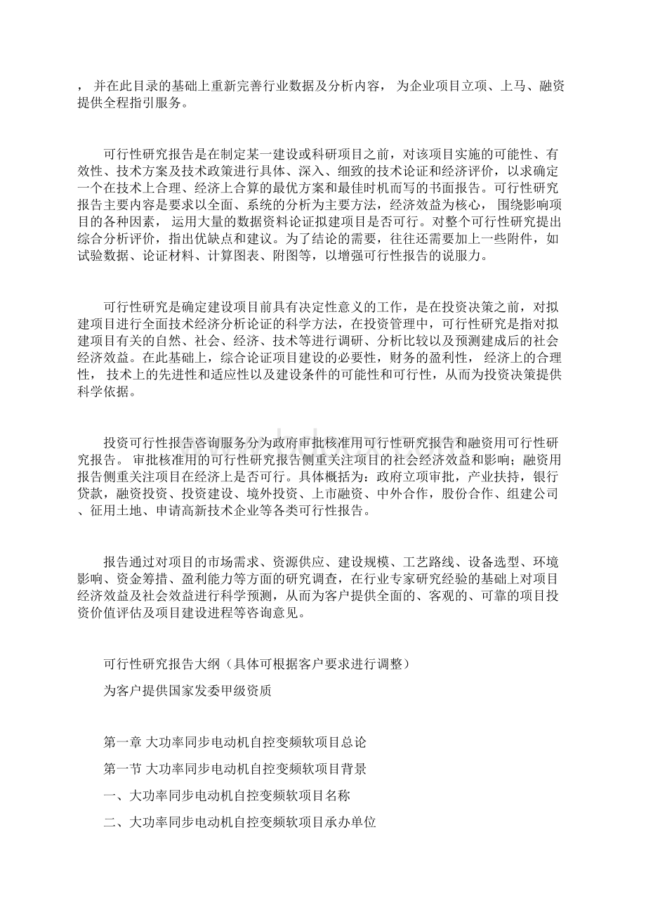 大功率同步电动机自控变频软项目可行性研究报告.docx_第2页