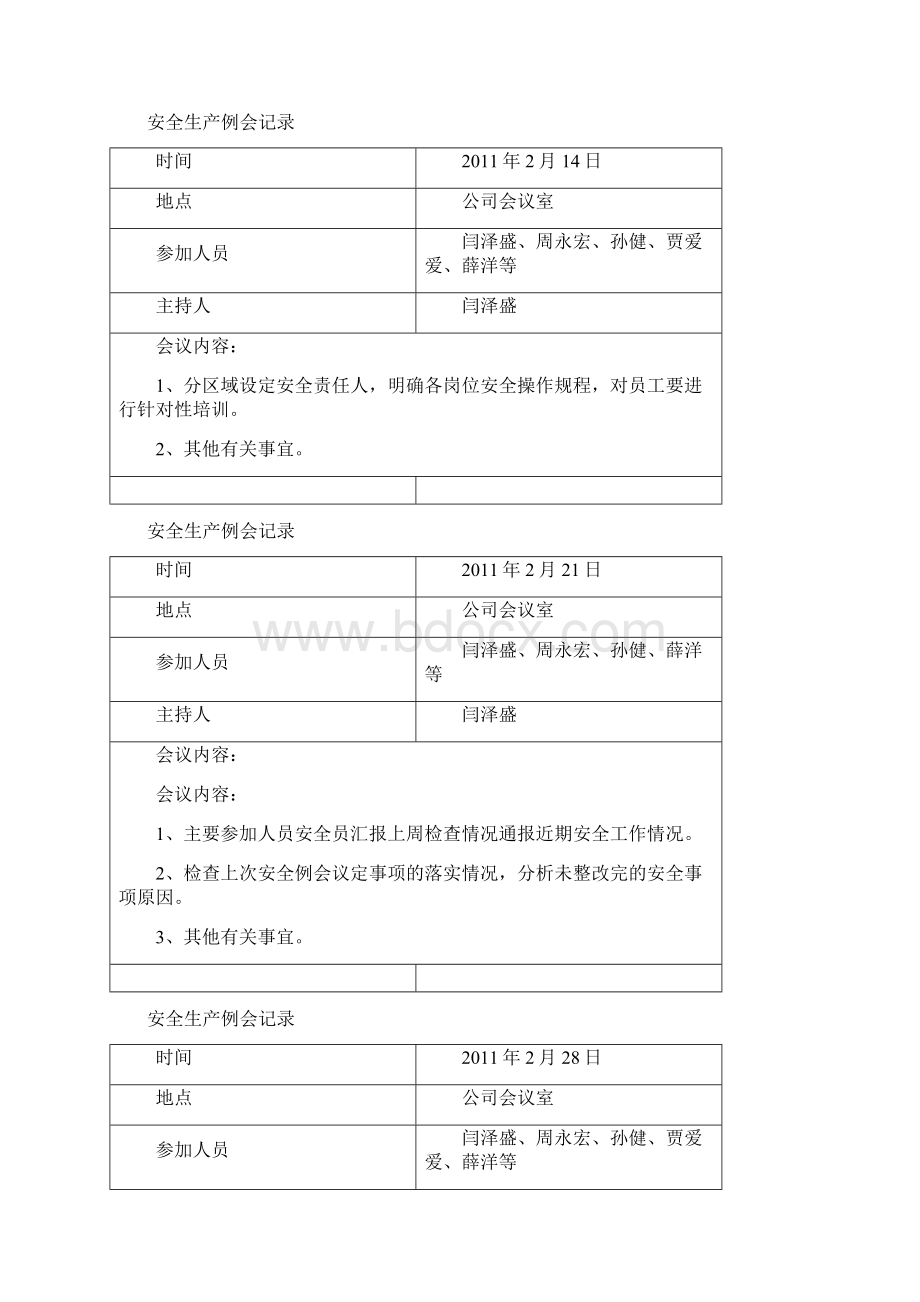 安全生产例会记录Word格式文档下载.docx_第3页