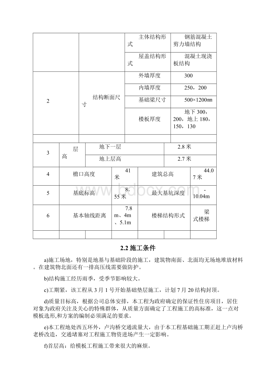 长辛店15#住宅楼模板施工方案Word文件下载.docx_第2页