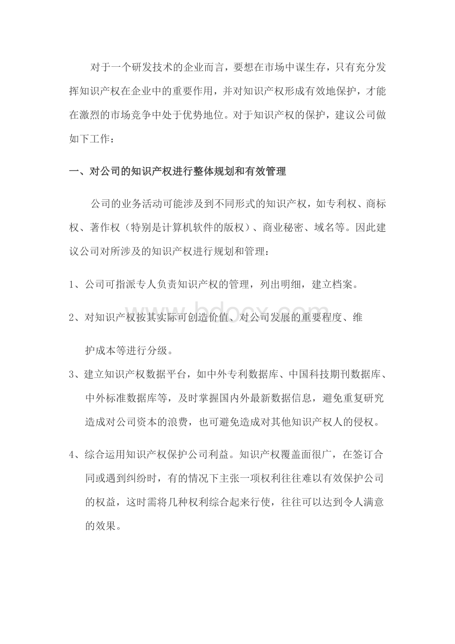 公司企业知识产权保护方案Word格式文档下载.docx