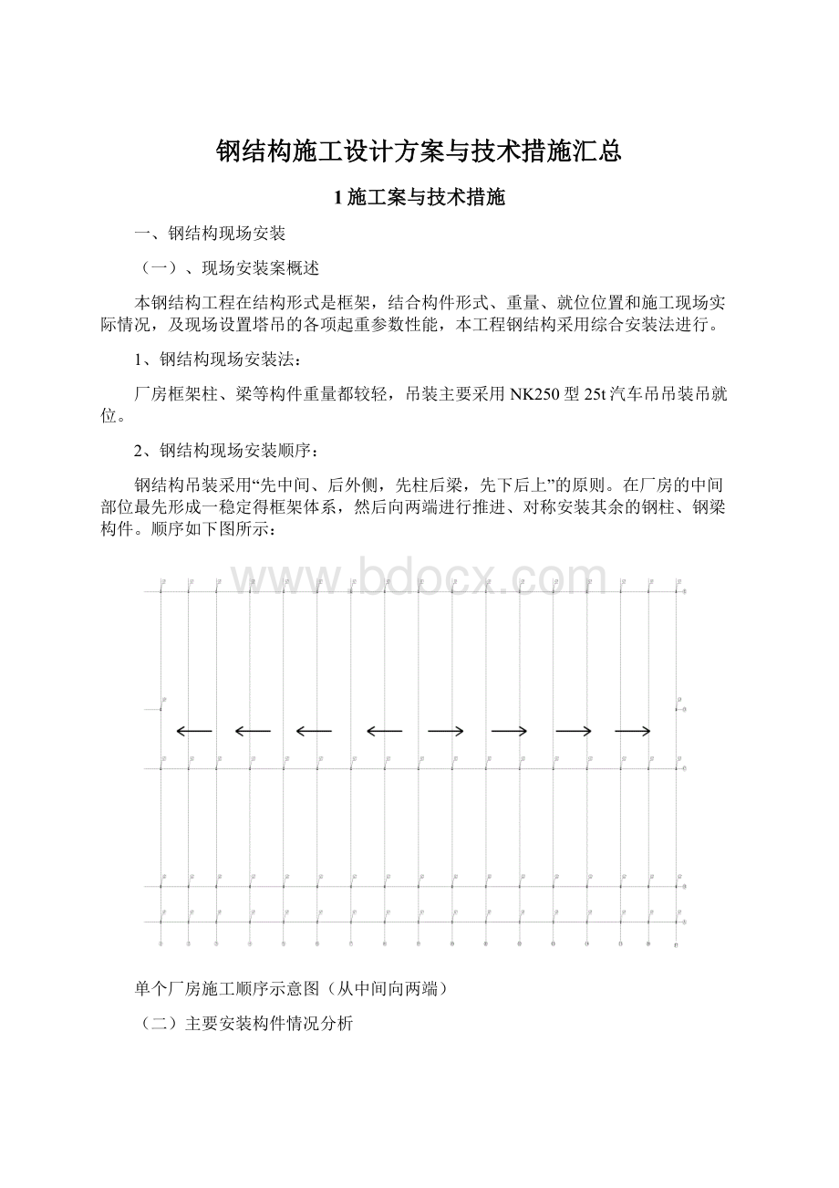 钢结构施工设计方案与技术措施汇总.docx