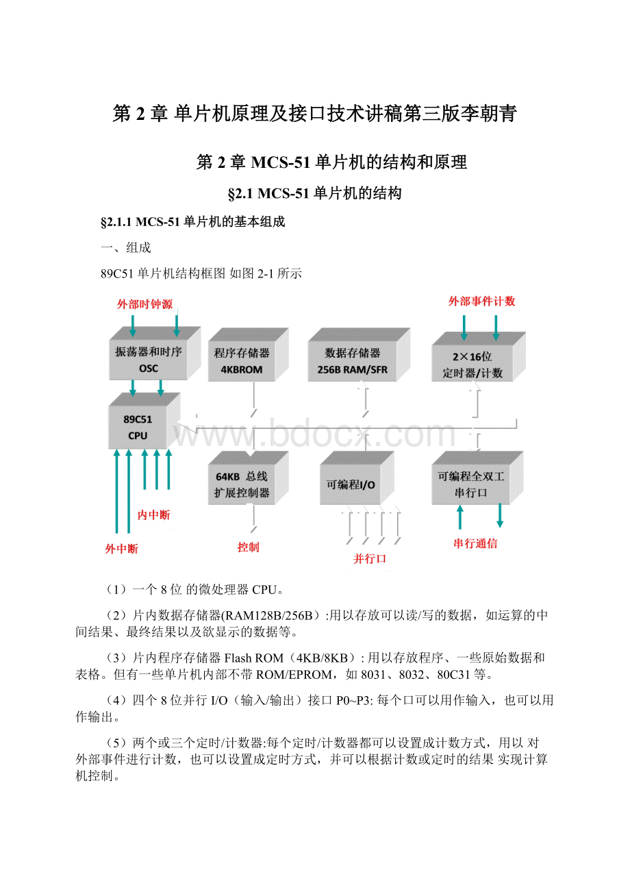 第2章 单片机原理及接口技术讲稿第三版李朝青Word文件下载.docx_第1页