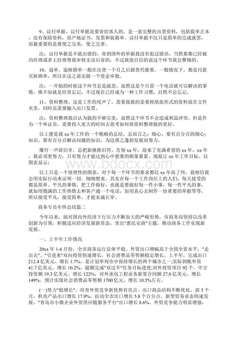 商务工作总结 商务专员年终总结.docx_第3页