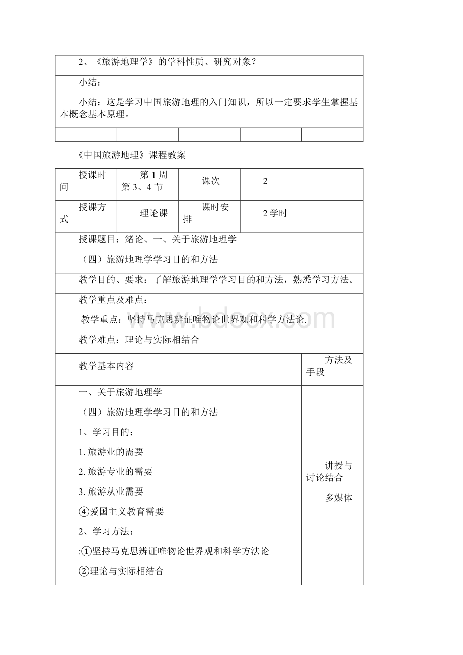 中国旅游地理教案docWord格式.docx_第2页