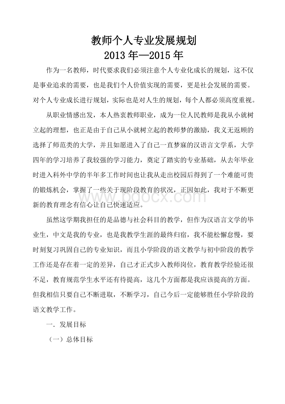 教师个人专业三年发展规划Word文档下载推荐.doc