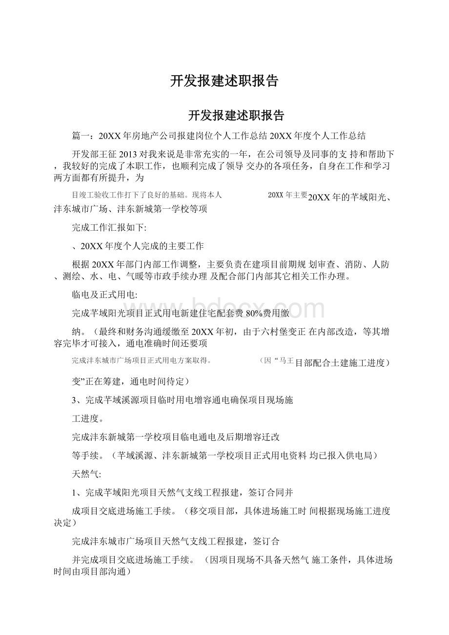 开发报建述职报告.docx