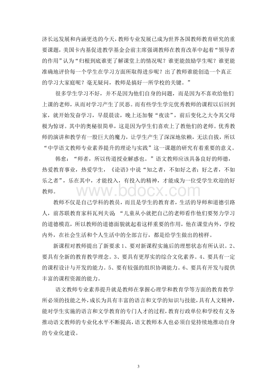 中学语文教师专业素养提升的理论与实践结题报告.doc_第3页