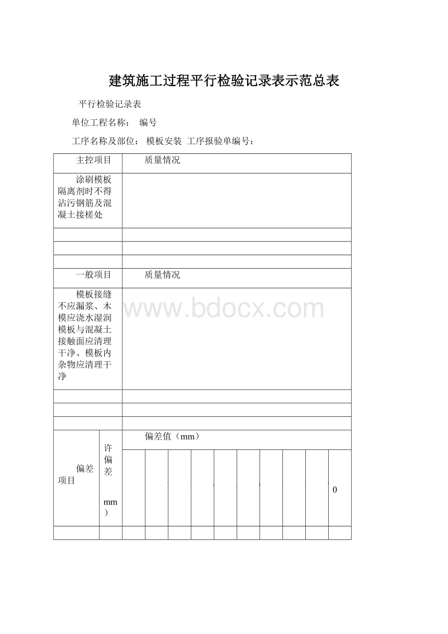 建筑施工过程平行检验记录表示范总表.docx