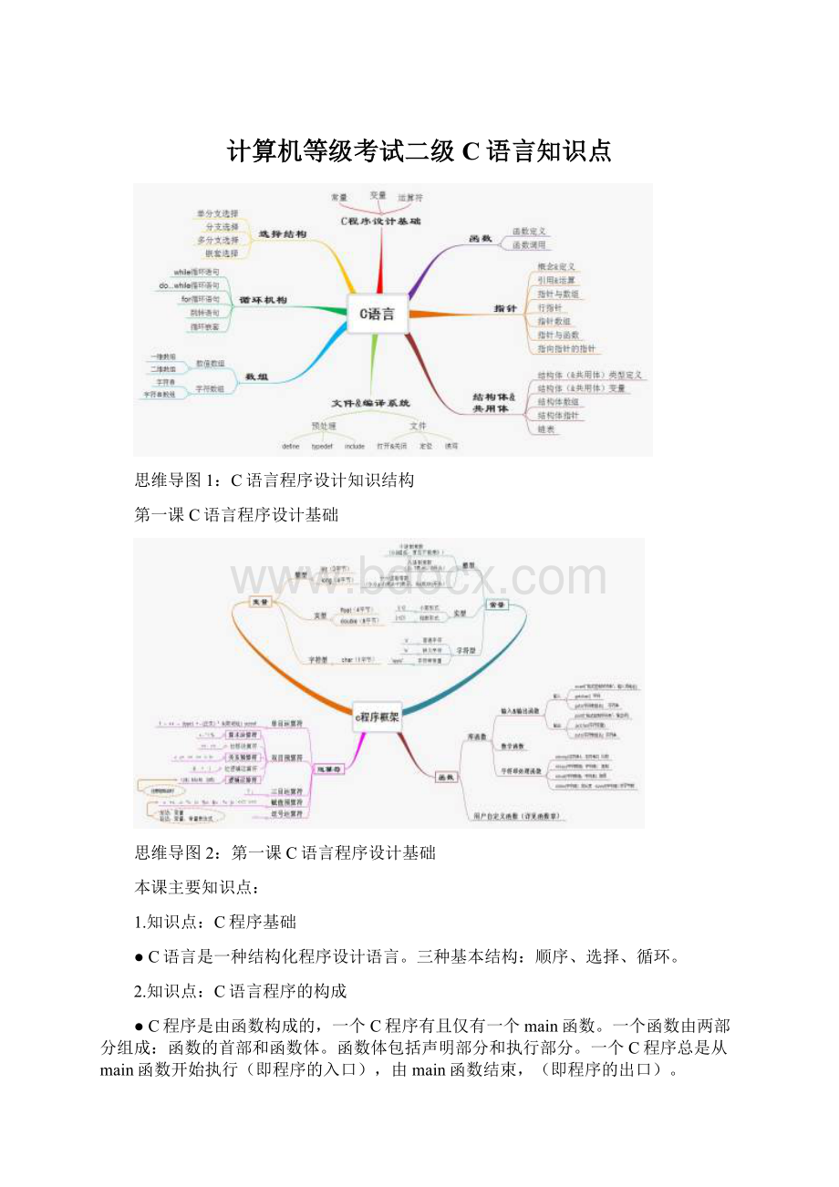 计算机等级考试二级C语言知识点.docx