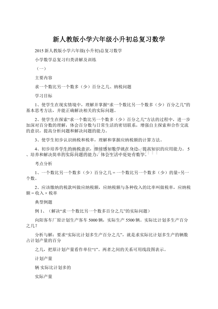 新人教版小学六年级小升初总复习数学.docx_第1页