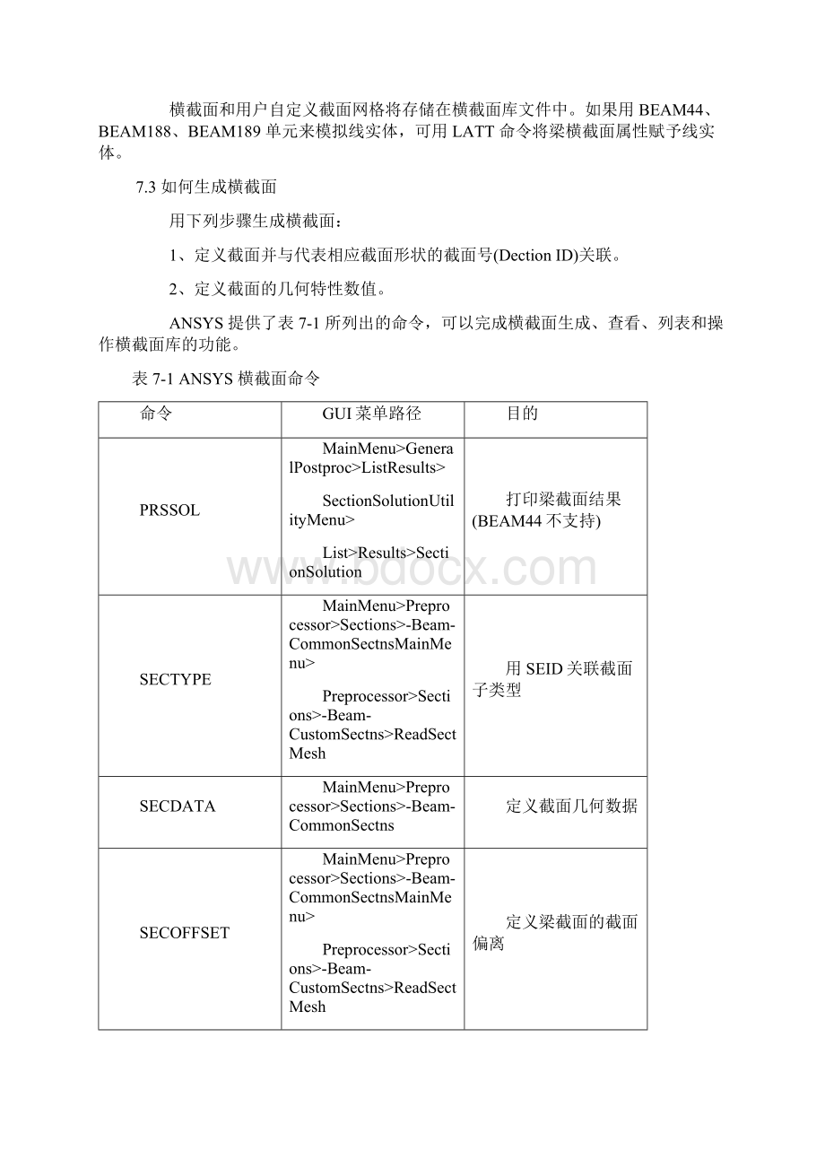 第七章ansys梁单元分析和横截面形状要点doc文档格式.docx_第2页