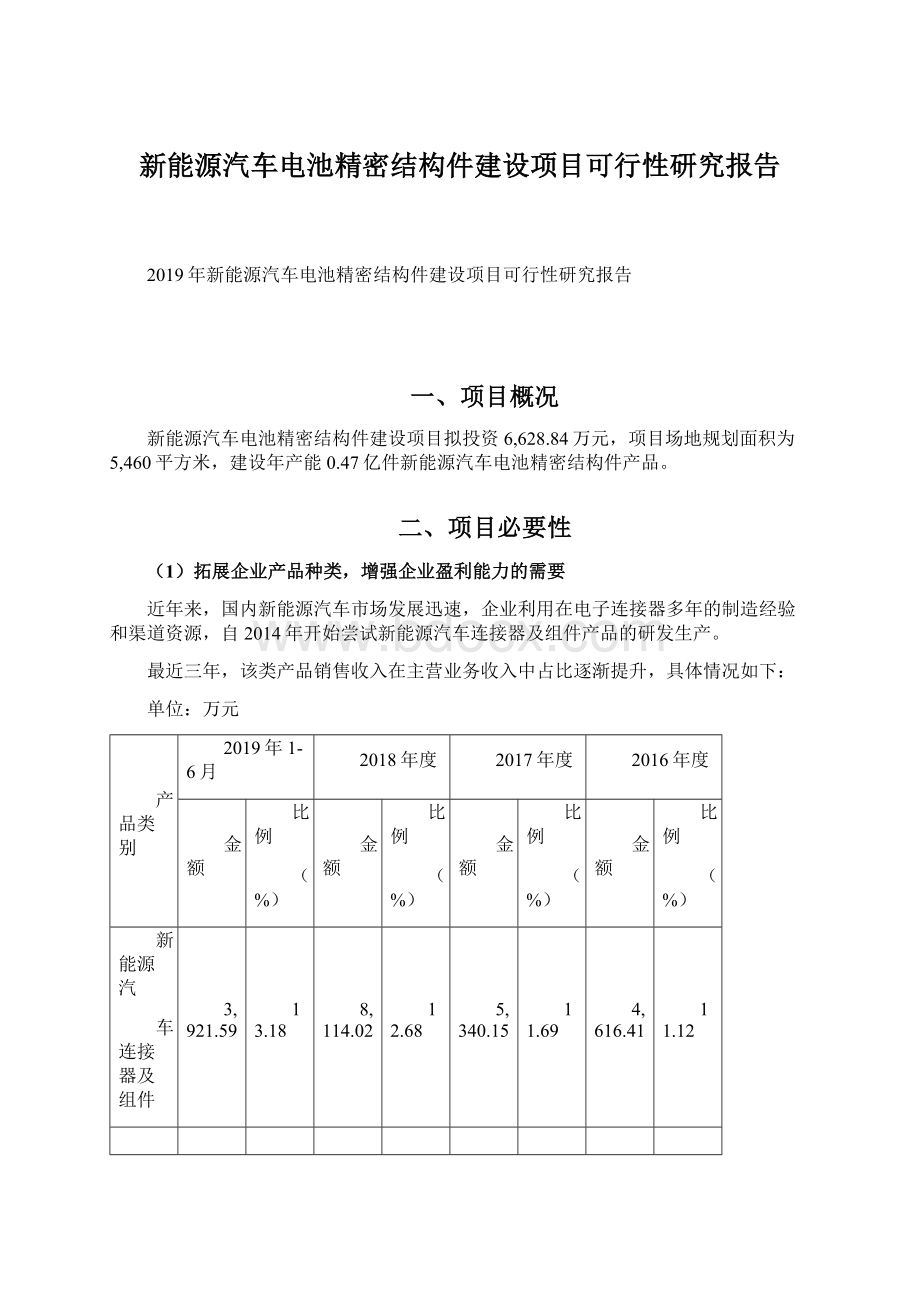 新能源汽车电池精密结构件建设项目可行性研究报告.docx