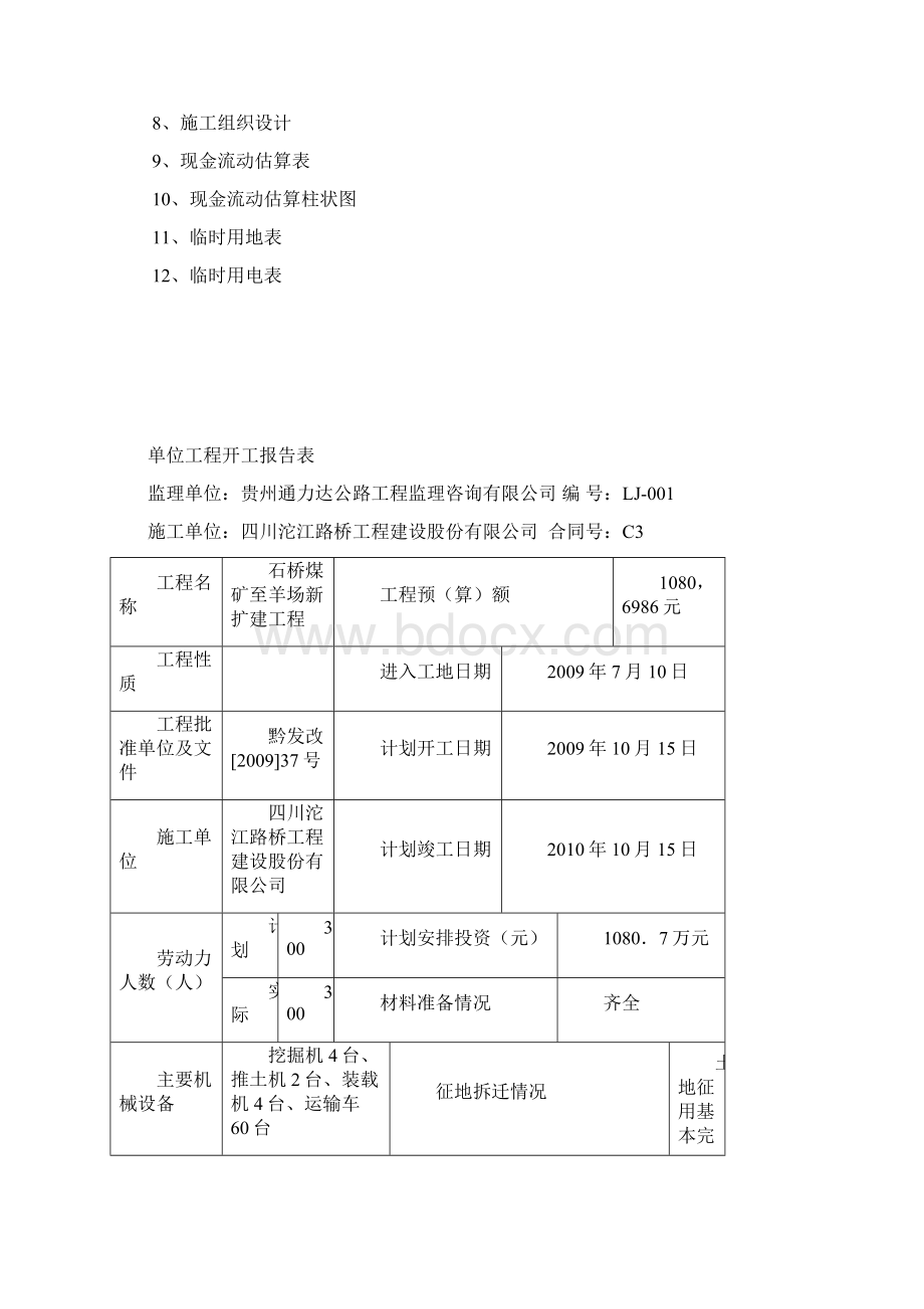 总体工程开工报告文档格式.docx_第2页