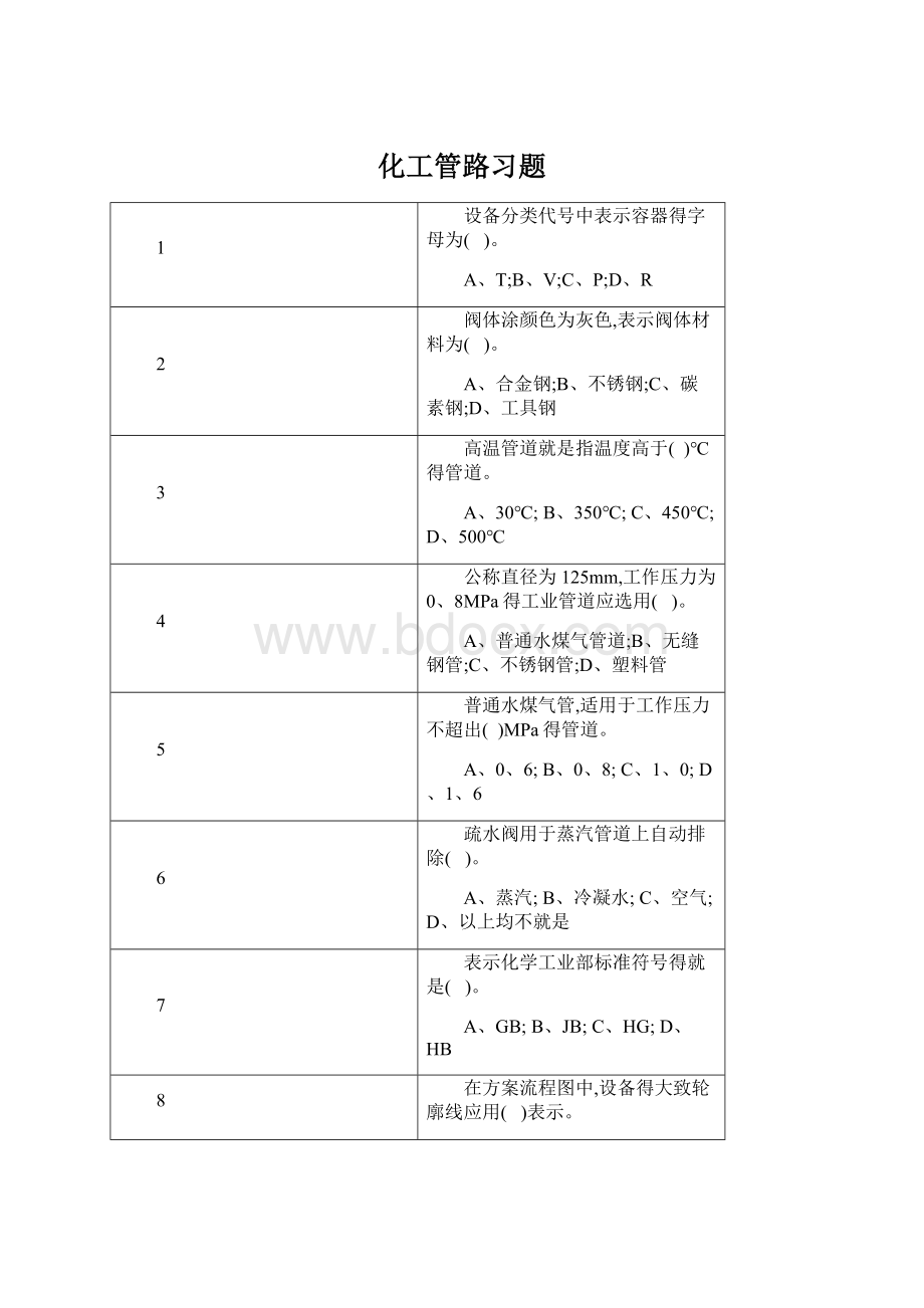 化工管路习题Word文档格式.docx_第1页