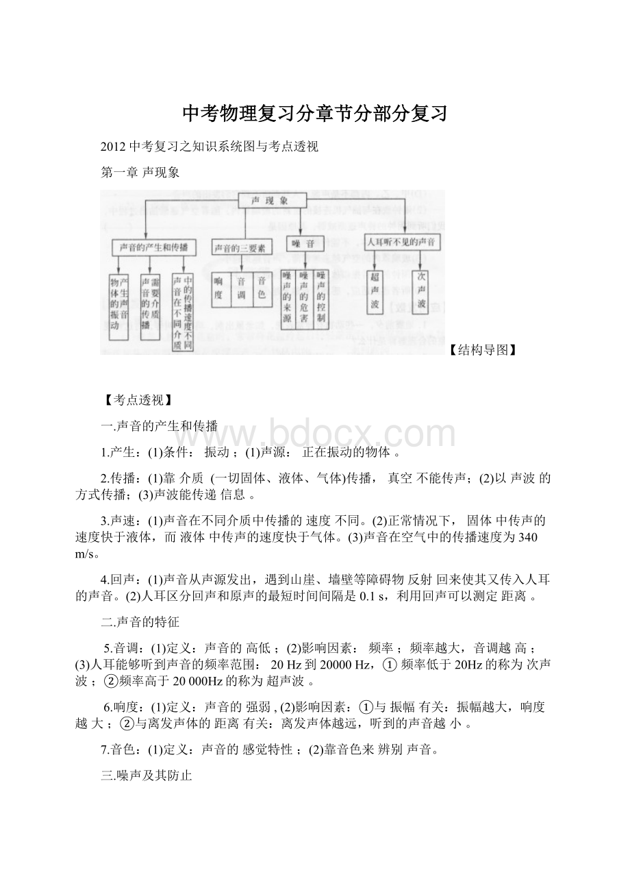 中考物理复习分章节分部分复习.docx_第1页