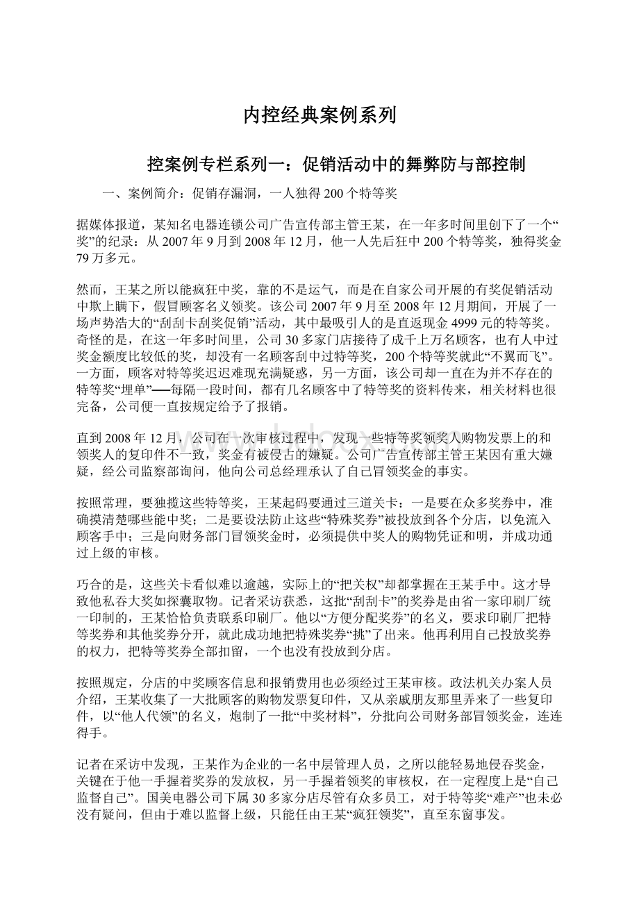 内控经典案例系列文档格式.docx